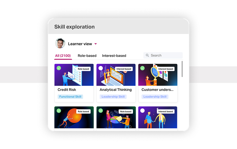 Skill exploration feature found in advanced LXP solutions